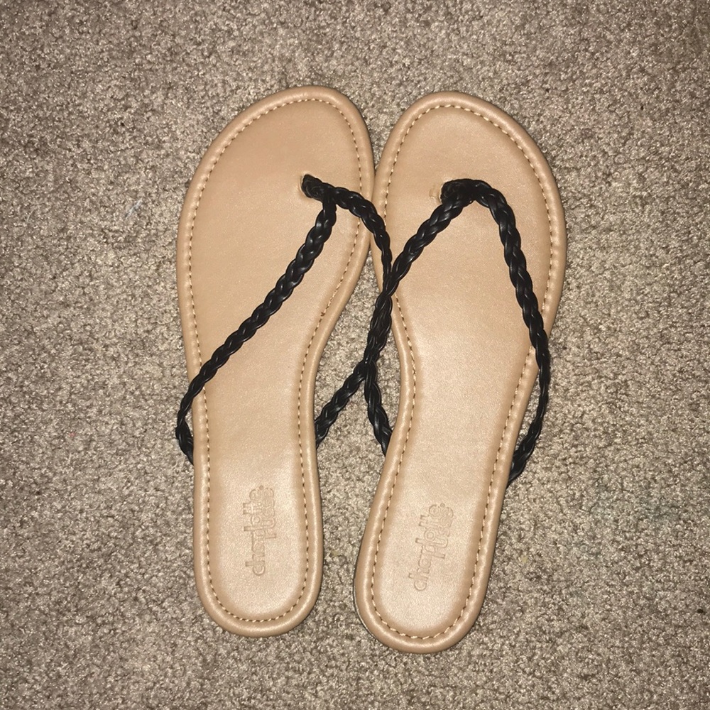 black laced sandals